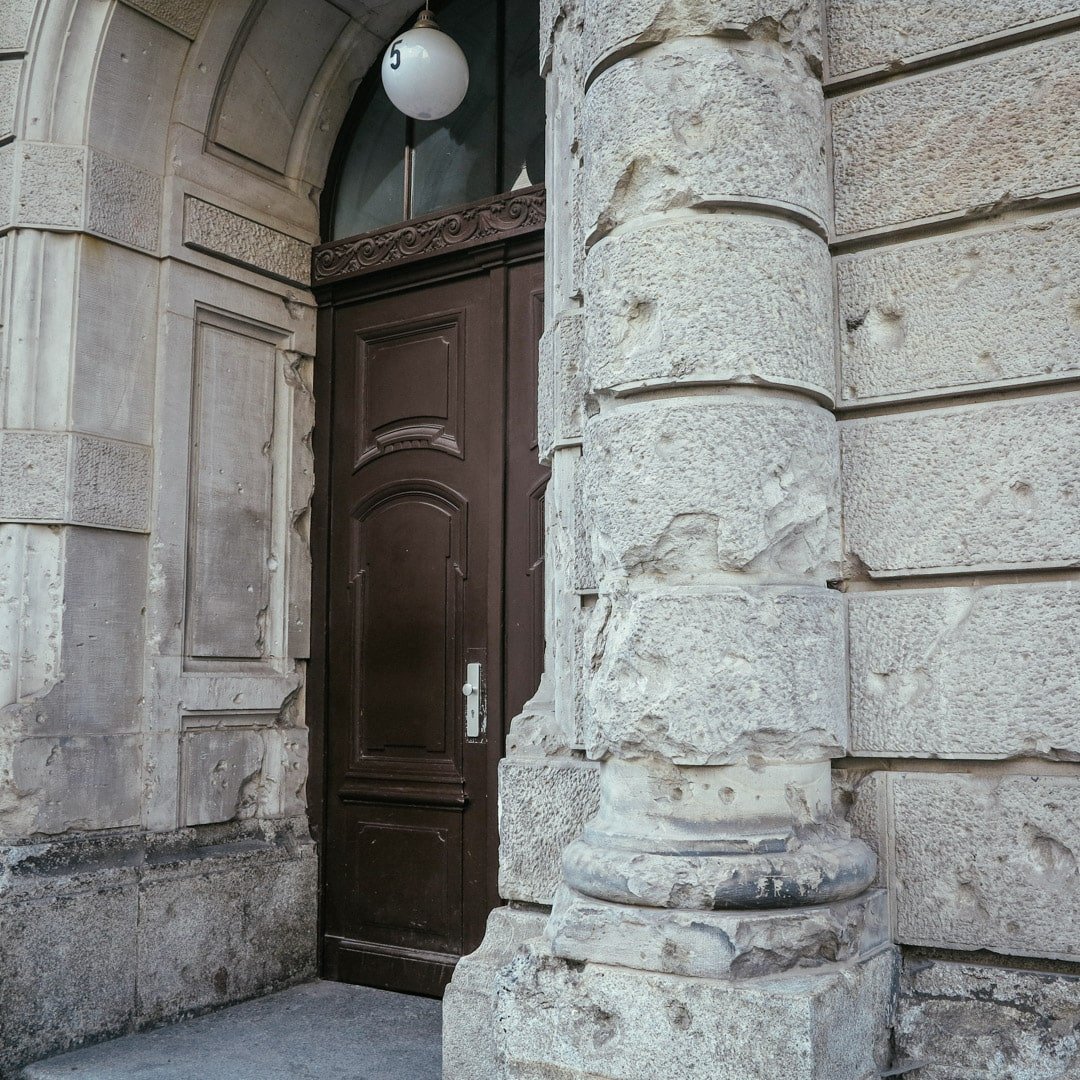 War damage on Geschwister-Scholl-Straße from the Battle of Berlin