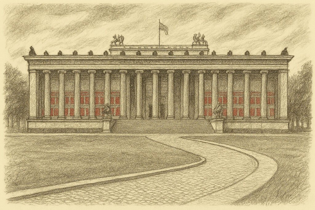 A sketch of the Altes Museum in Berlin