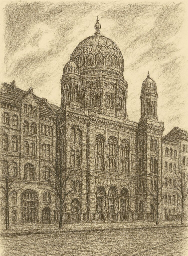 A sketch of the Neue Synagoge in Berlin