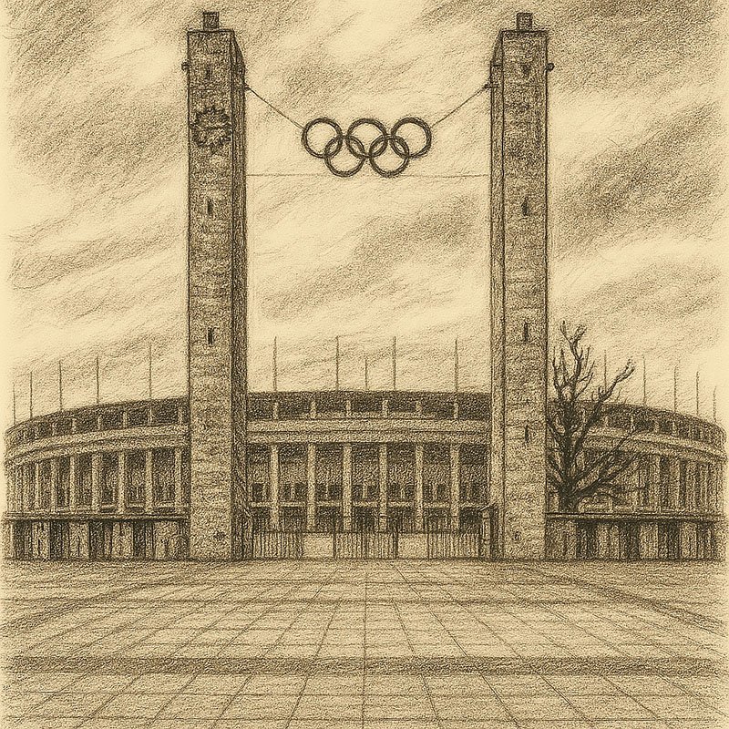 A sketch of the Olympiastadion in Berlin